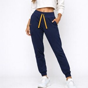 Poppy The Hatton Women’s Navy Jogger Pants Orange Drawstring Size M